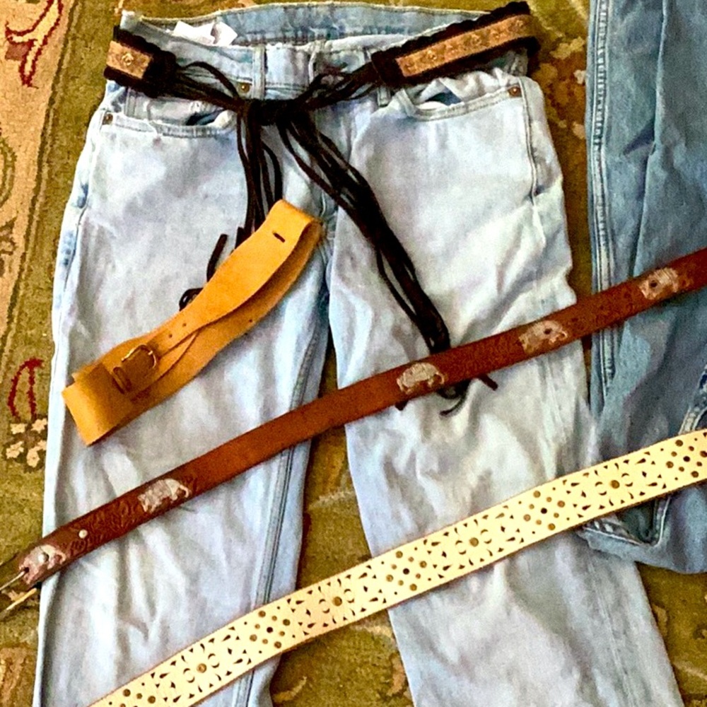OOAK Gypsy Leather Steampunk Corset Wrap Belt Sz XS/S 1980’s - Picture 4 of 16